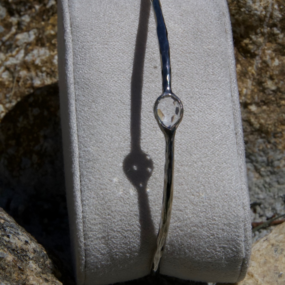 Ippolita Sterling Silver Bangle with Two Crystals